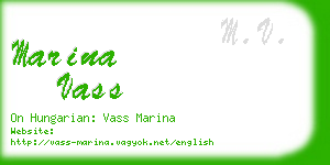 marina vass business card